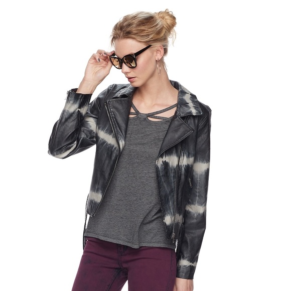 Rock & Republic NWT tie dye faux leather jacket
